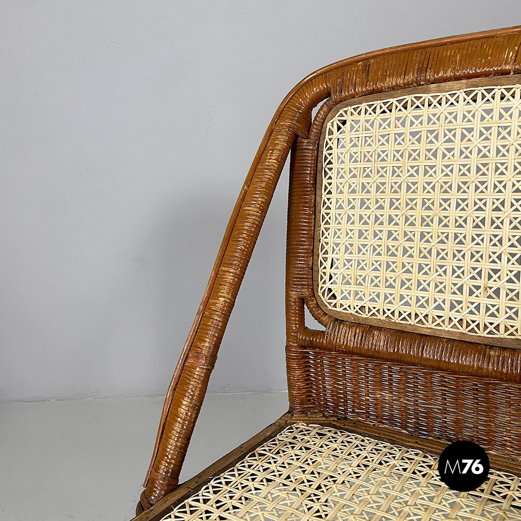 Sedia in paglia e rattan, 1960 ca.