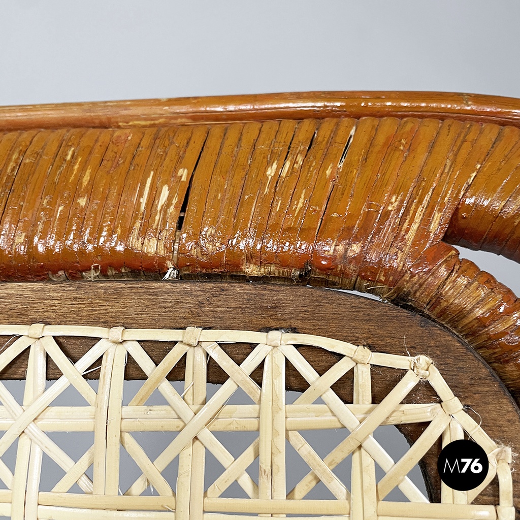 Sedia in paglia e rattan, 1960 ca.