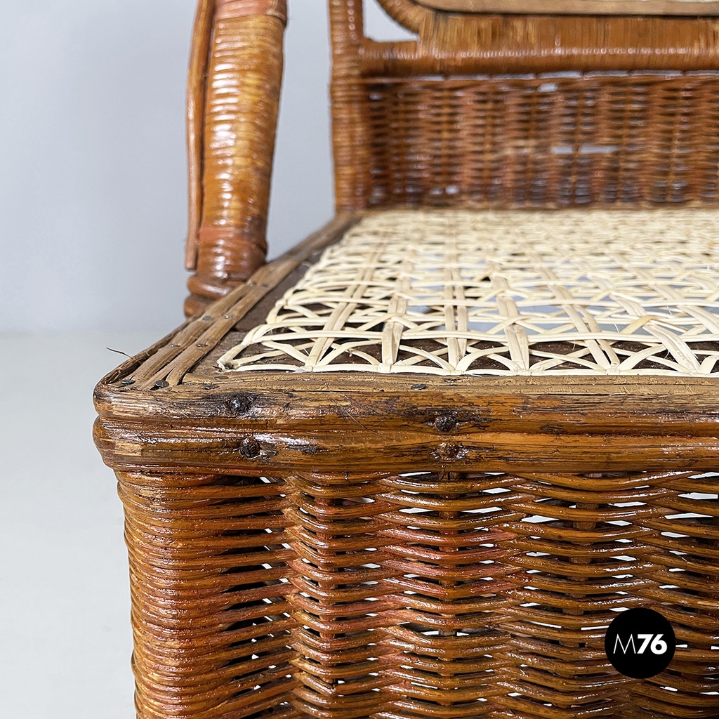 Sedia in paglia e rattan, 1960 ca.