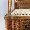 Sedia in paglia e rattan, 1960 ca.