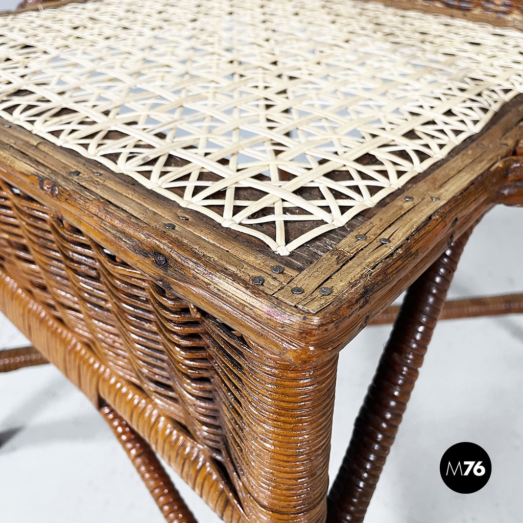 Sedia in paglia e rattan, 1960 ca.