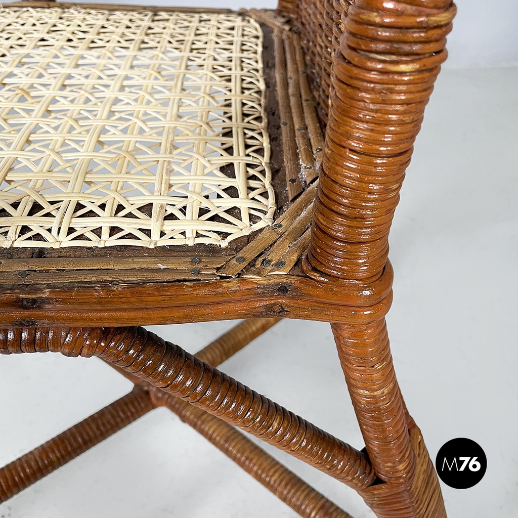 Sedia in paglia e rattan, 1960 ca.