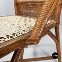Sedia in paglia e rattan, 1960 ca.