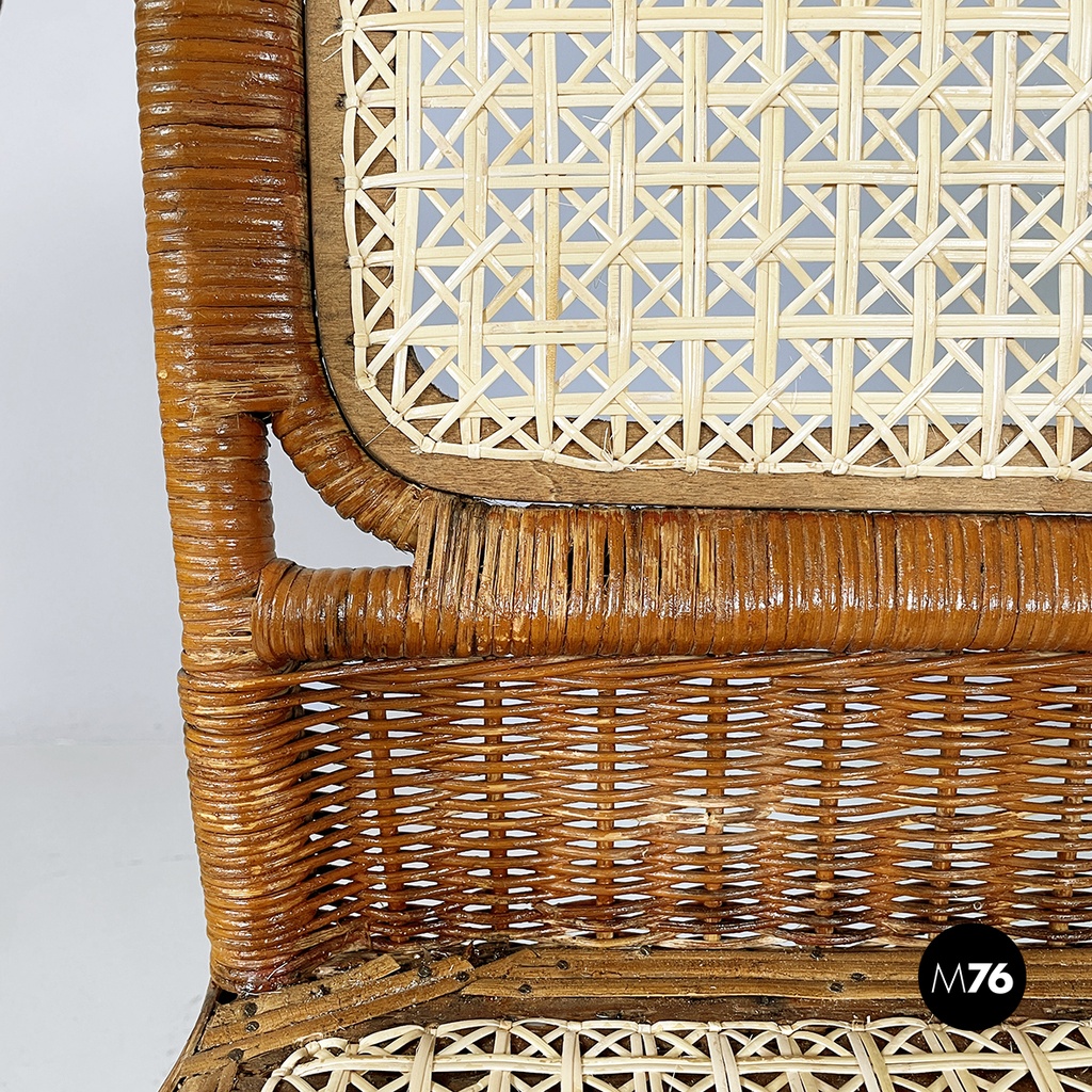Sedia in paglia e rattan, 1960 ca.