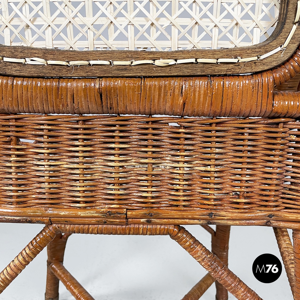 Sedia in paglia e rattan, 1960 ca.