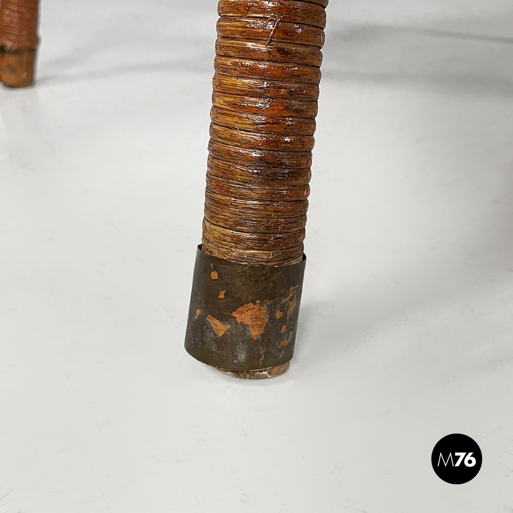 Sedia in paglia e rattan, 1960 ca.