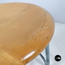 Sgabello in legno e metallo, 1960 ca.