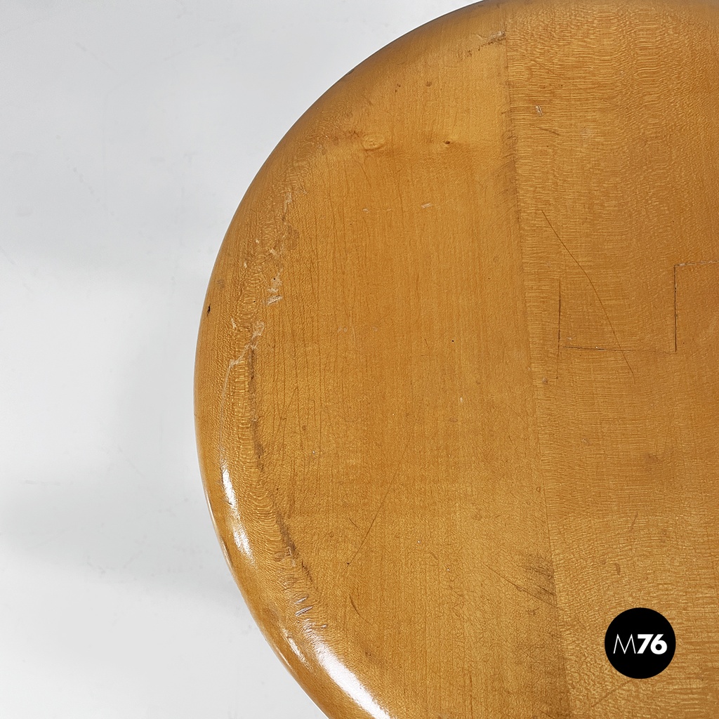 Sgabello in legno e metallo, 1960 ca.