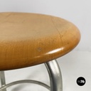 Sgabello in legno e metallo, 1960 ca.