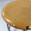 Sgabello in legno e metallo, 1960 ca.