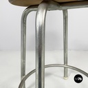 Sgabello in legno e metallo, 1960 ca.