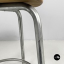 Sgabello in legno e metallo, 1960 ca.