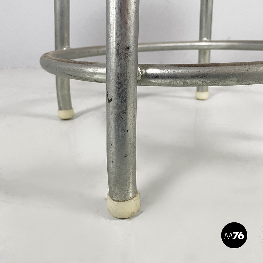 Sgabello in legno e metallo, 1960 ca.