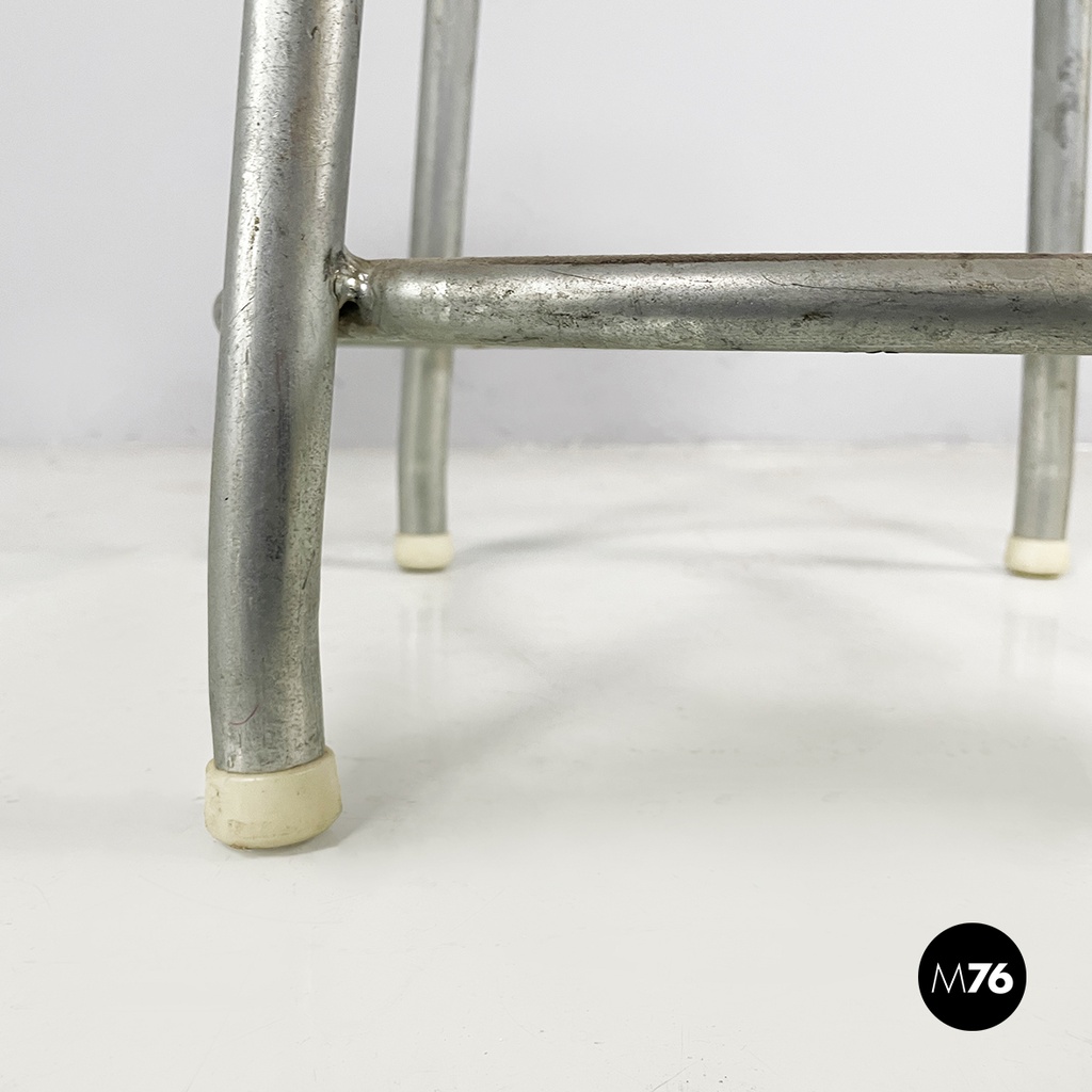 Sgabello in legno e metallo, 1960 ca.