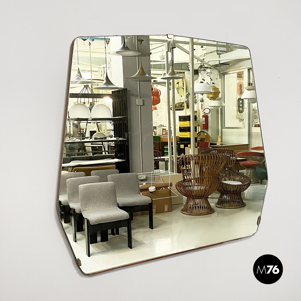 Specchio in legno e metallo, 1950 ca.