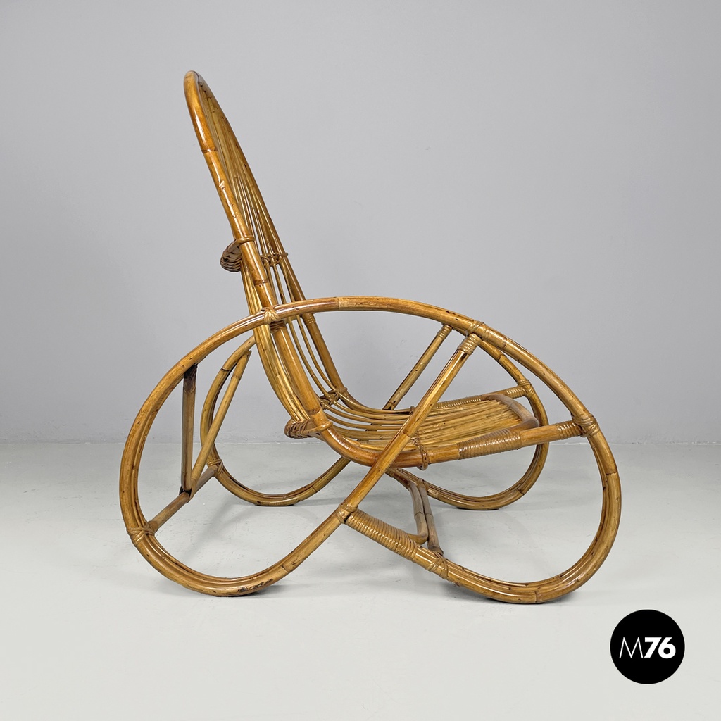 Poltrona in rattan, 1970 ca.