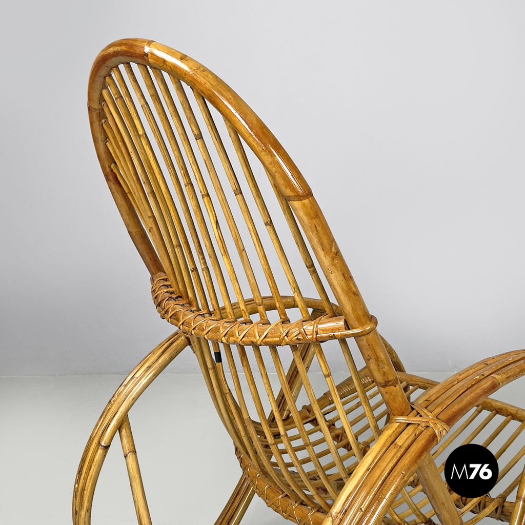 Poltrona in rattan, 1970 ca.