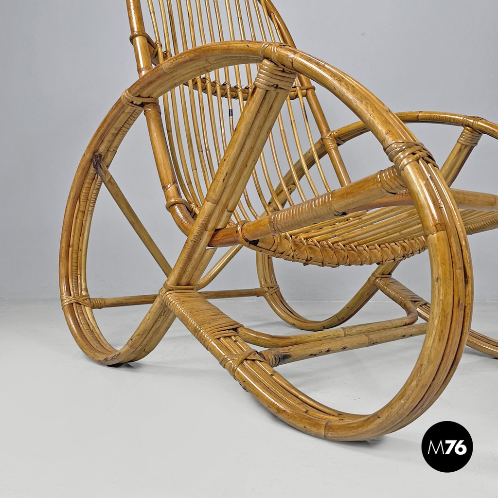 Poltrona in rattan, 1970 ca.
