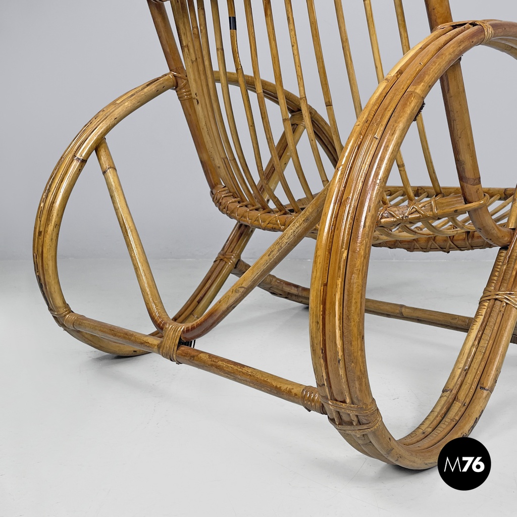 Poltrona in rattan, 1970 ca.