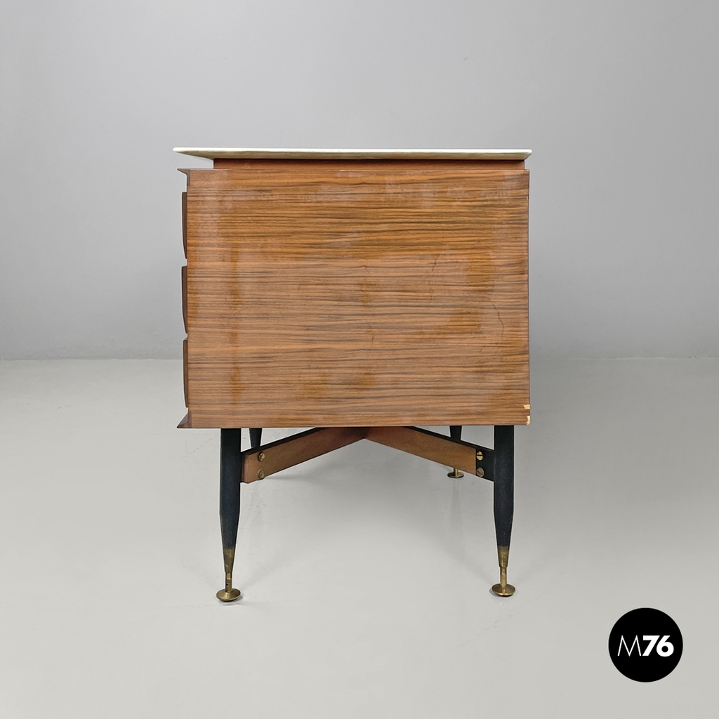 Sideboard in legno e marmo, 1960 ca.
