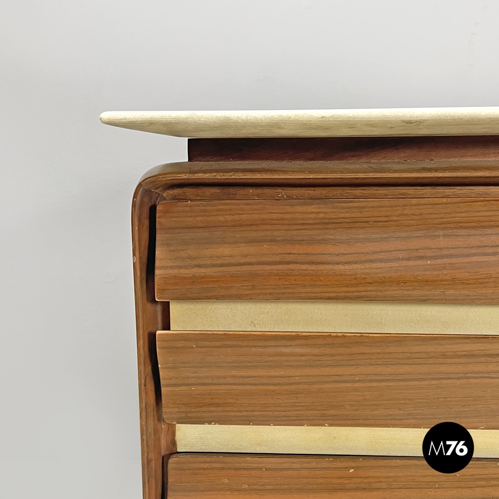 Sideboard in legno e marmo, 1960 ca.