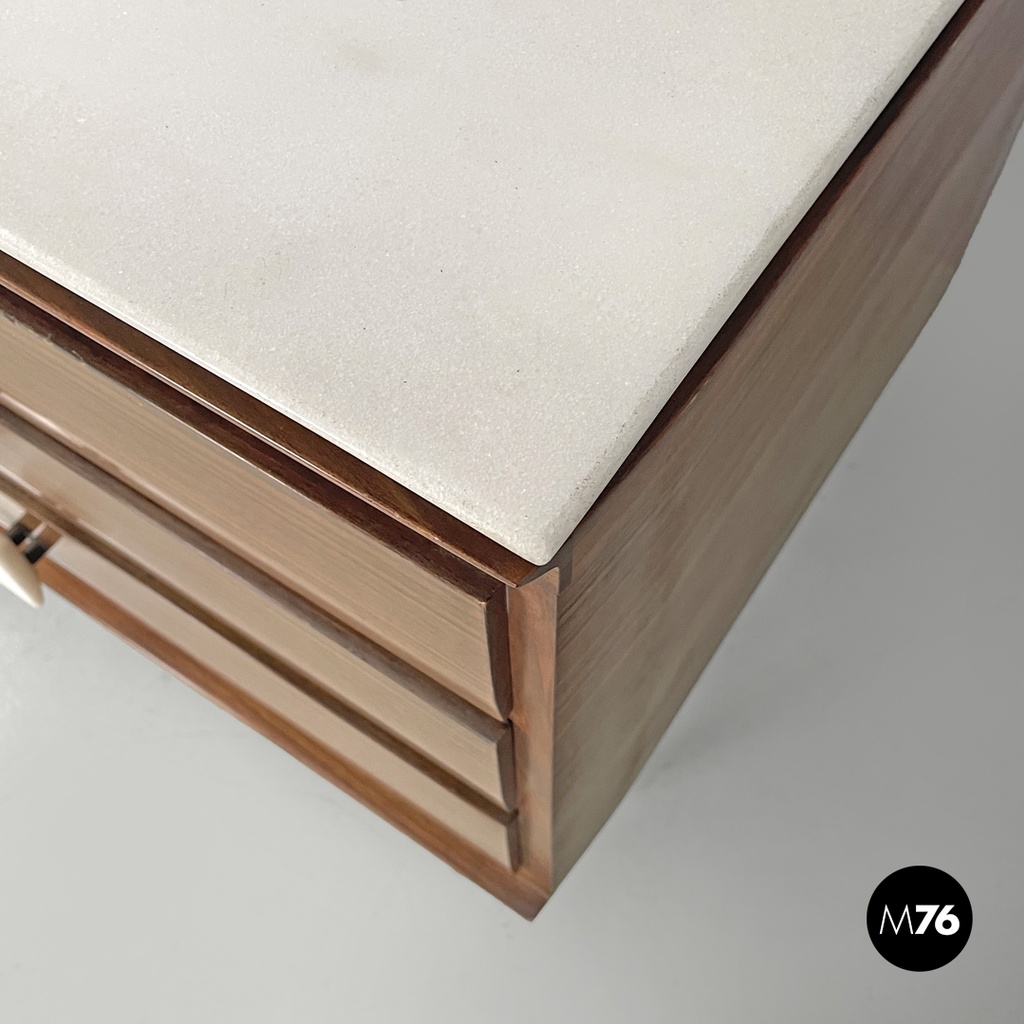 Sideboard in legno e marmo, 1960 ca.
