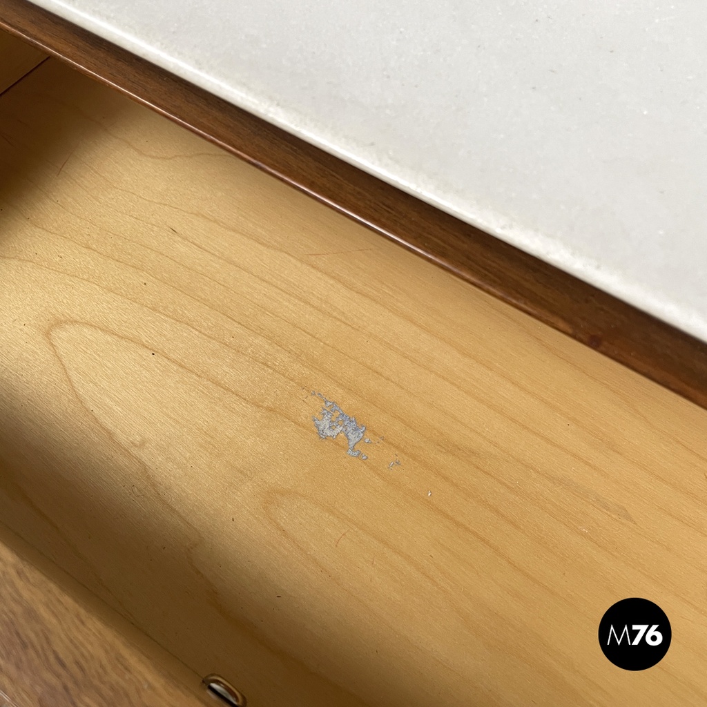 Sideboard in legno e marmo, 1960 ca.