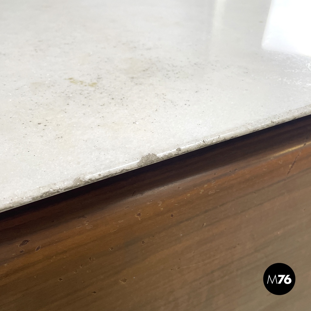 Sideboard in legno e marmo, 1960 ca.