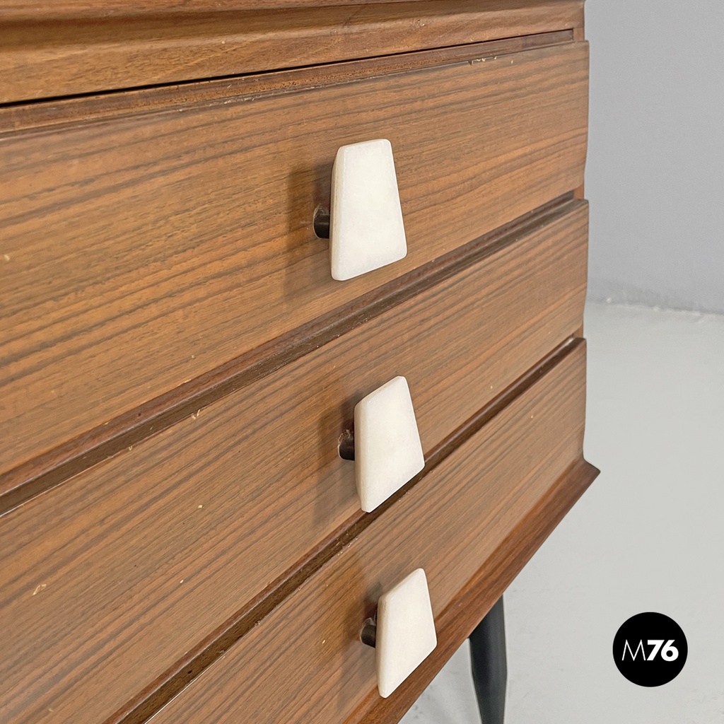 Sideboard in legno e marmo, 1960 ca.