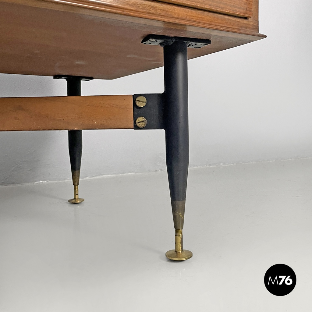 Sideboard in legno e marmo, 1960 ca.