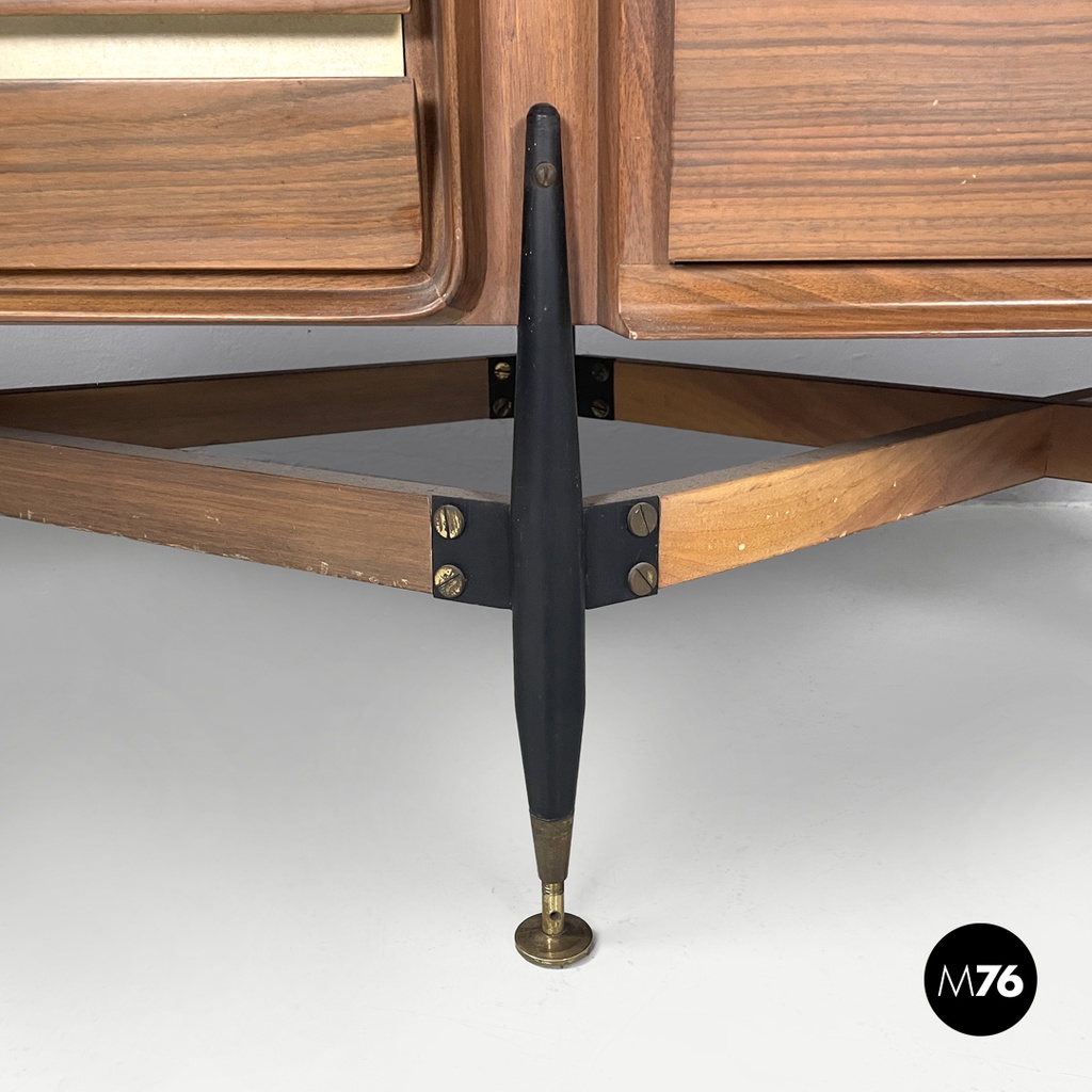Sideboard in legno e marmo, 1960 ca.