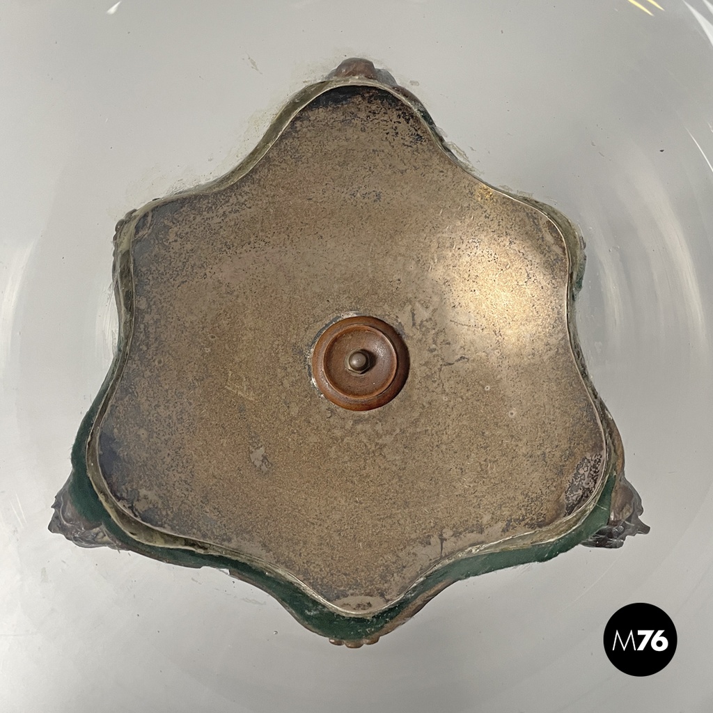 Coppa in legno e vetro, primi del 1900 ca.