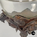 Coppa in legno e vetro, primi del 1900 ca.