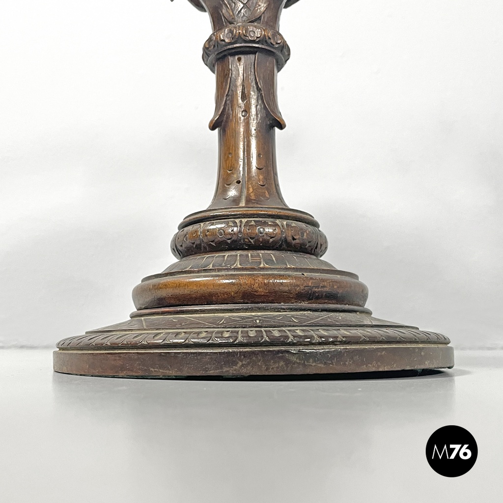 Coppa in legno e vetro, primi del 1900 ca.