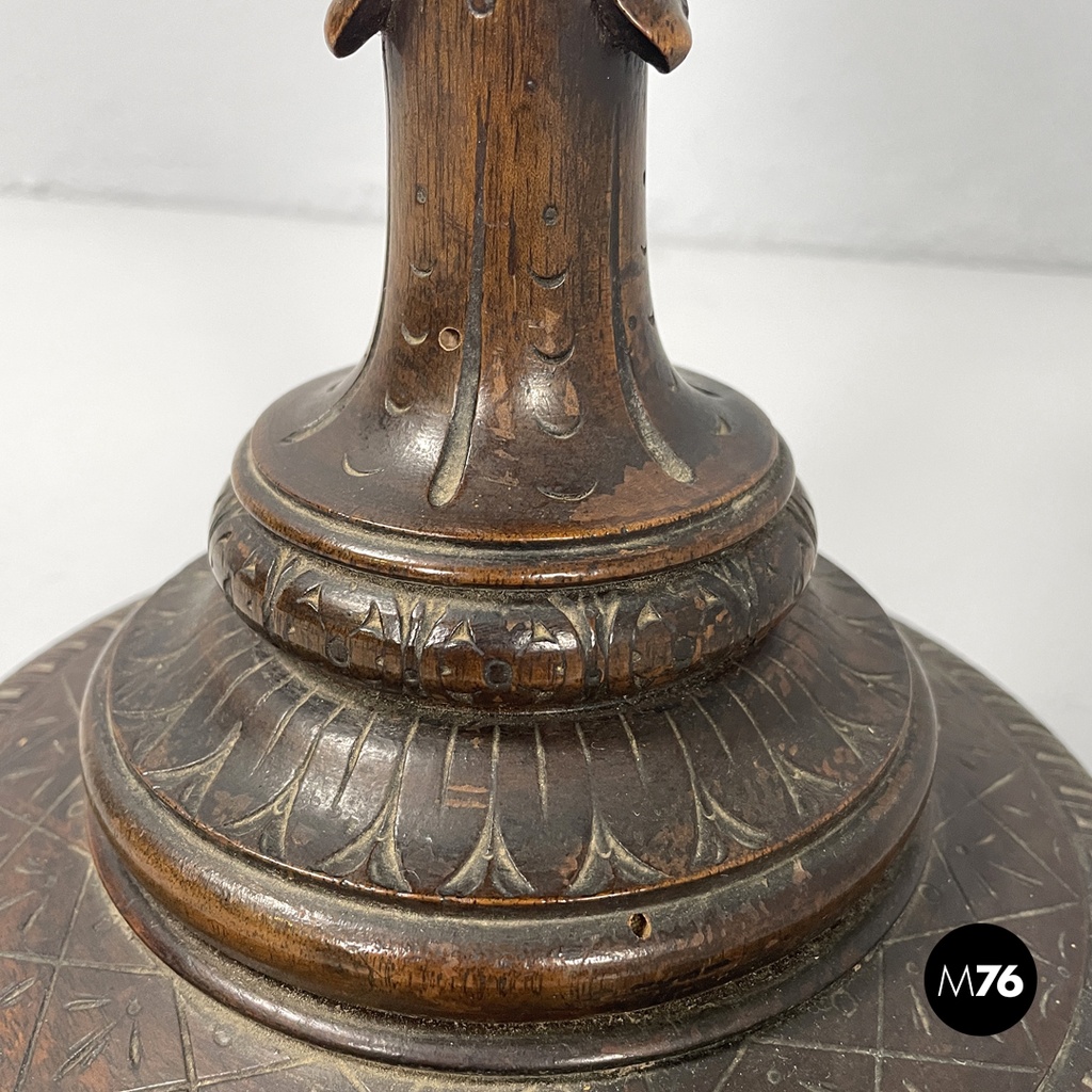 Coppa in legno e vetro, primi del 1900 ca.