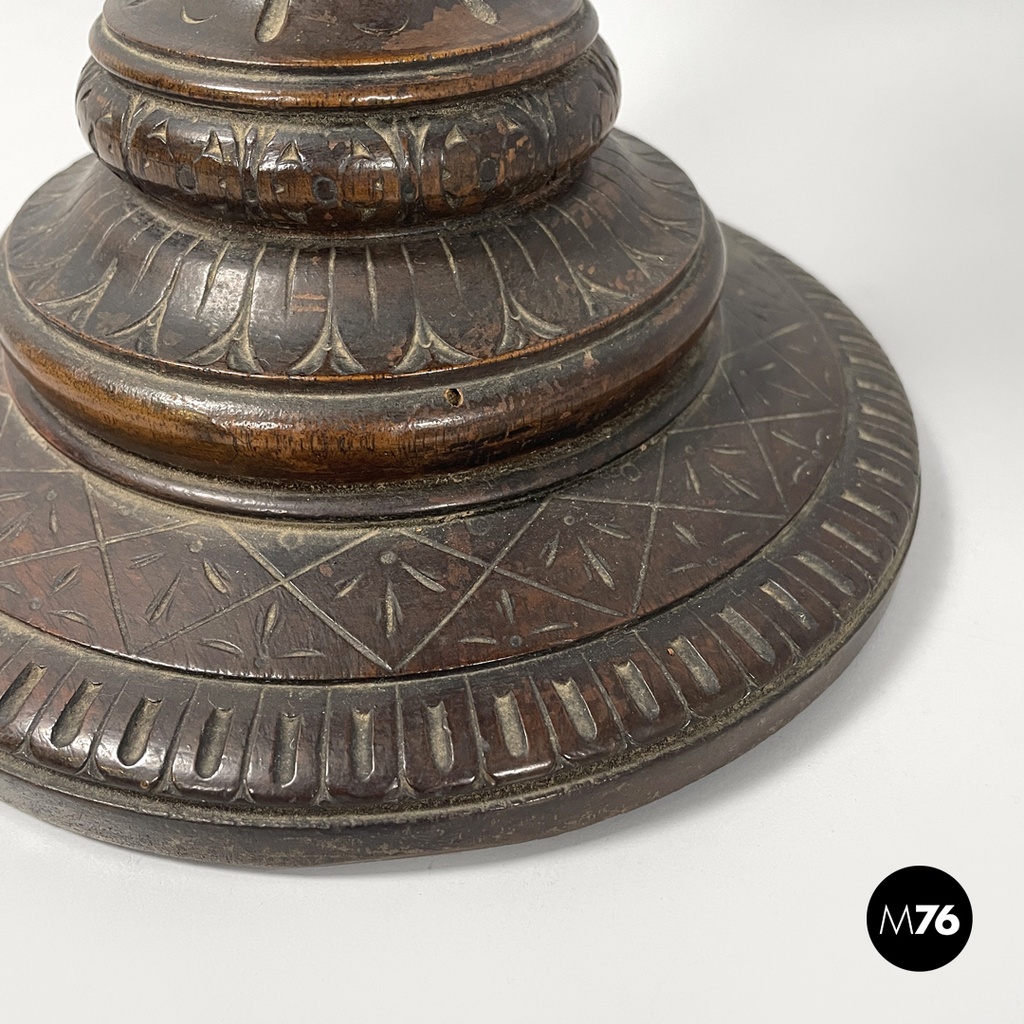 Coppa in legno e vetro, primi del 1900 ca.