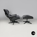 Poltrona e pouf 670 671 di Charles e Ray Eames per ICF, 1970 ca.