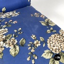 Poltrona con tessuto blu floreale, 1950 ca. 