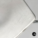 Sedia in pelle bianca e metallo, 1980 ca.