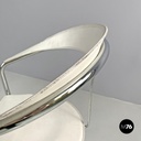 Sedia in pelle bianca e metallo, 1980 ca.