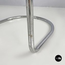 Sedia in pelle bianca e metallo, 1980 ca.