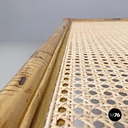 Tavolo da caffè in paglia di Vienna e rattan, 1970 ca.