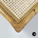 Tavolo da caffè in paglia di Vienna e rattan, 1970 ca.