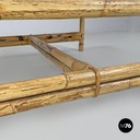 Tavolo da caffè in paglia di Vienna e rattan, 1970 ca.