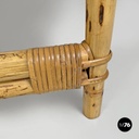 Tavolo da caffè in paglia di Vienna e rattan, 1970 ca.