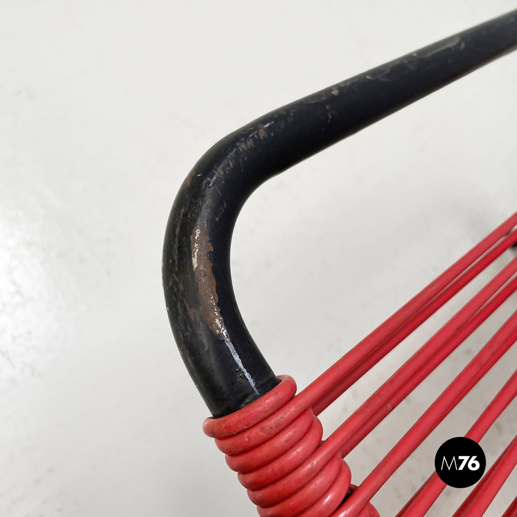 Sdraio in scooby rosso e metallo, 1960 ca.