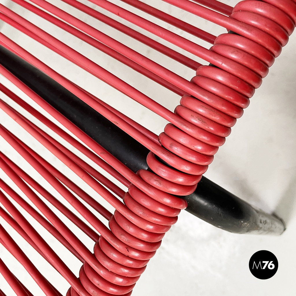 Sdraio in scooby rosso e metallo, 1960 ca.