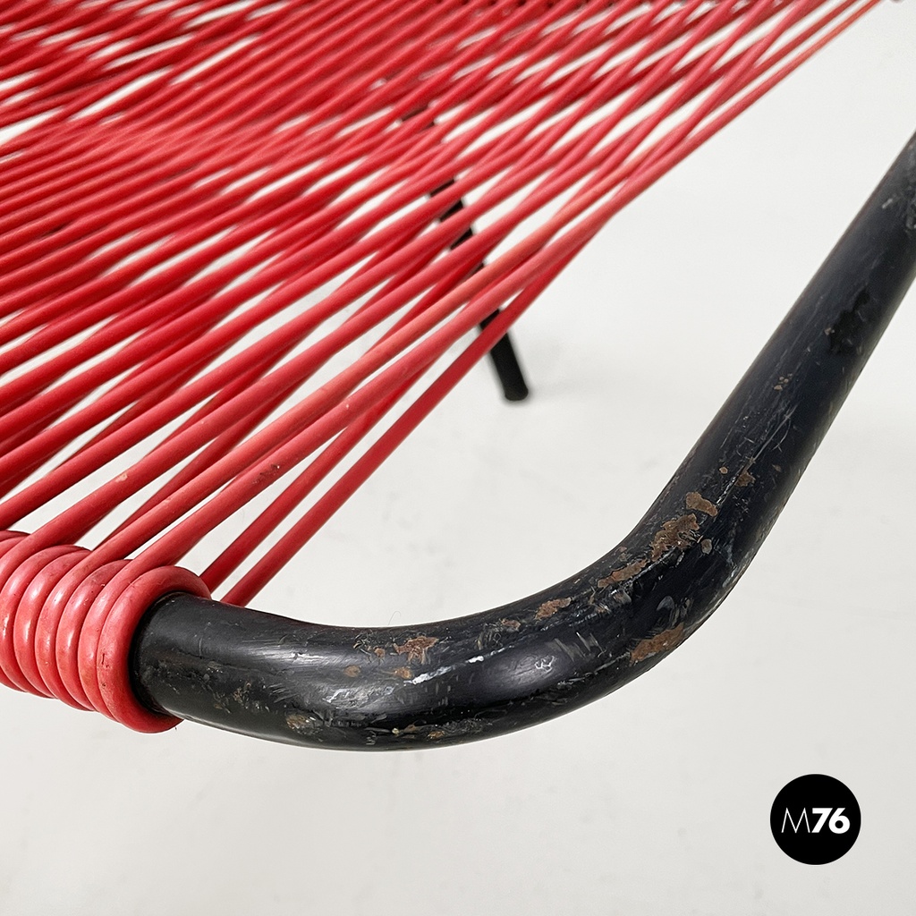 Sdraio in scooby rosso e metallo, 1960 ca.