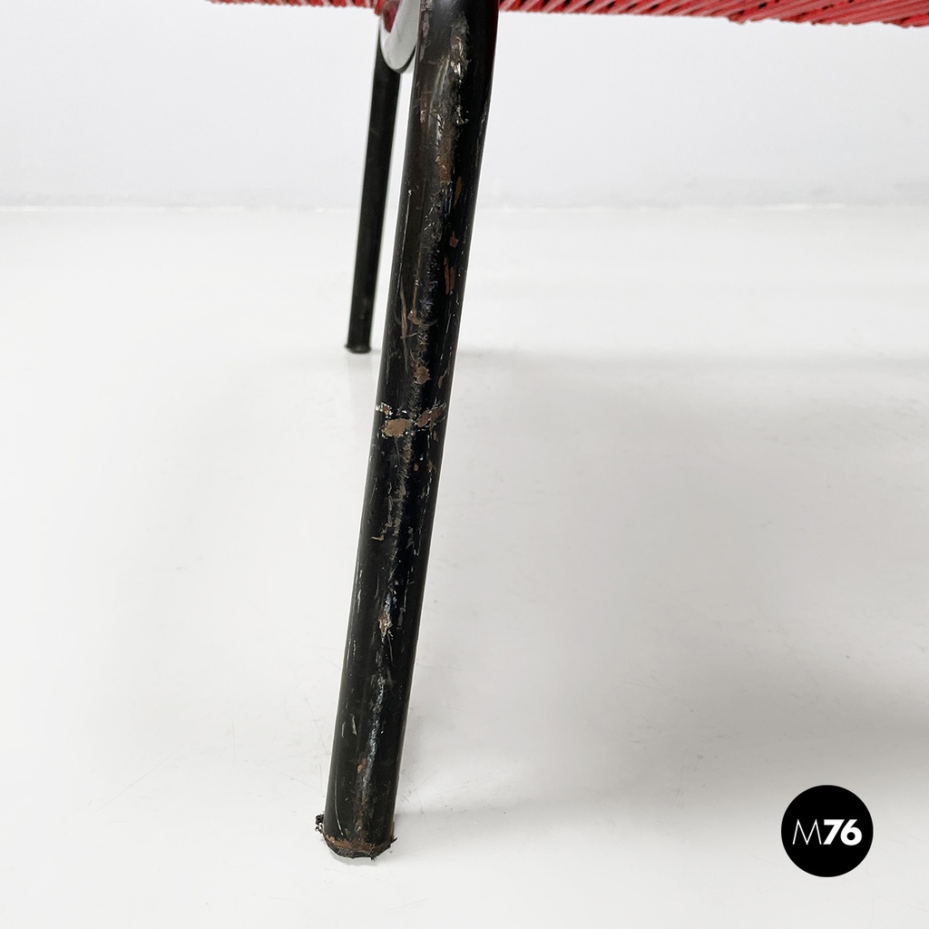 Sdraio in scooby rosso e metallo, 1960 ca.