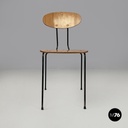 Sedie in formica marrone e metallo nero, 1960 ca. 